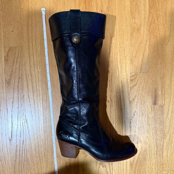 Coach Fayth Black Leather Boots size 7.5B - Picture 6 of 7
